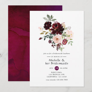 Invitation Déjeuner de demoiselles d'honneur aux fleurs de Bo