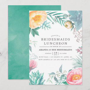 Invitation Déjeuner de demoiselles d'honneur Floral Tropical 