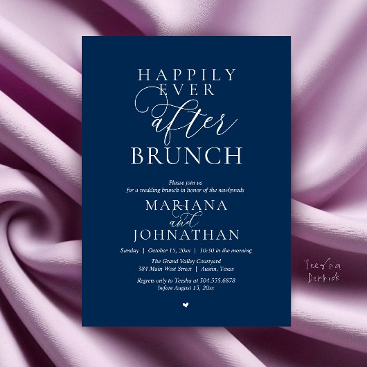 Invitation Déjeuner de Félicité Éternelle, Mariage Élégant Mo