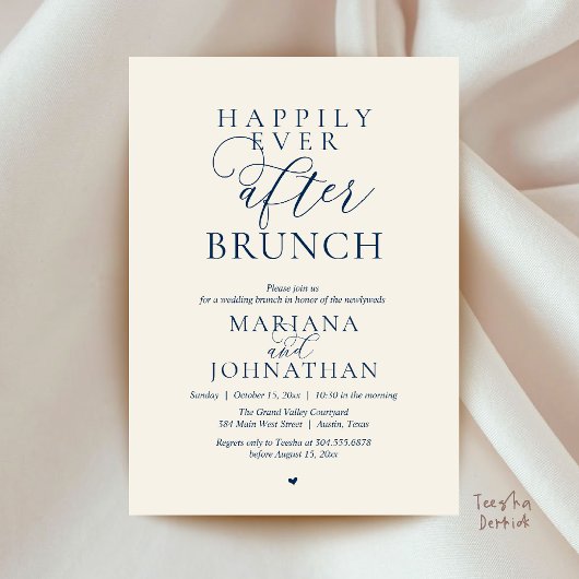 Invitation Déjeuner de Félicité Éternelle, Mariage Élégant Mo