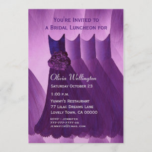 Invitation Déjeuner de femme de chambre ou brunch Robes viole