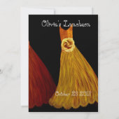 Invitation Déjeuner de femme de chambre ou robes orange d'or (Dos)