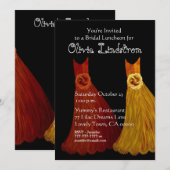 Invitation Déjeuner de femme de chambre ou robes orange d'or (Devant / Derrière)