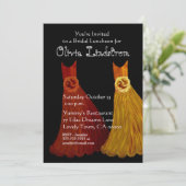 Invitation Déjeuner de femme de chambre ou robes orange d'or (Debout devant)