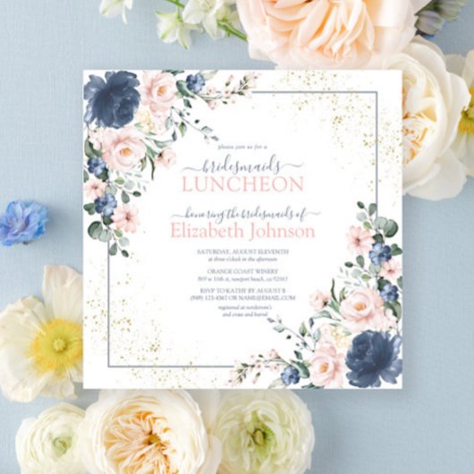 Invitation Déjeuner de femme de chambre rose rose bleu bleu f