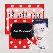 Invitation Déjeuner de femmes dans les années 1950 (Devant / Derrière)