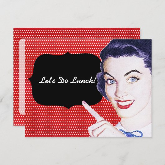 Invitation Déjeuner de femmes dans les années 1950 (Devant / Derrière)