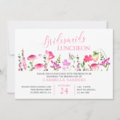 Invitation Déjeuner de femmes Fleurs sauvages rose (Devant)
