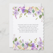 Invitation Déjeuner de Fête de l'mariée Florale du Jardin Pur (Dos)