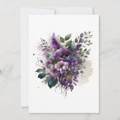 Invitation Déjeuner de Fête des mariées végétale violet (Dos)