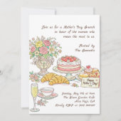 Invitation Déjeuner de fête des mères avec des fleurs (Devant)
