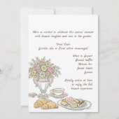 Invitation Déjeuner de fête des mères avec des fleurs (Dos)