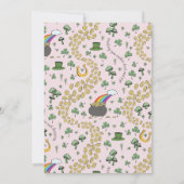 Invitation Déjeuner de Jour de la Saint Patrick rose et vert  (Dos)