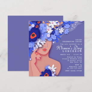 Invitation Déjeuner de la Fête des Femmes Fille Moderne Flora