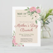 Invitation Déjeuner de la fête des mères à l'église aux fleur (Debout devant)