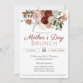 Invitation Déjeuner de la fête des mères à l'église Teinte ro (Devant)