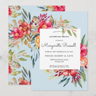 Invitation Déjeuner de la fête des mères florale printanière