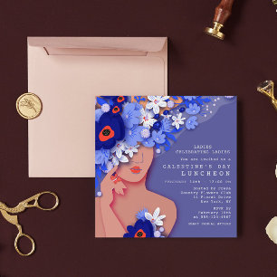 Invitation Déjeuner de la Saint-Galentin Fille moderne Floral