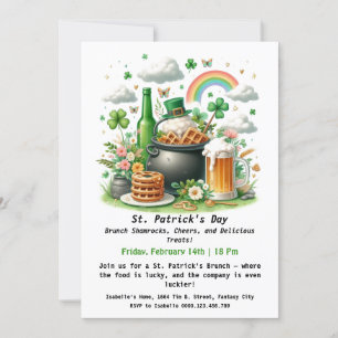 Invitation Déjeuner de la Saint-Patrick – Trèfles, Santé