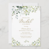 Invitation Déjeuner de mariage à la verdure d'eucalyptus aqua (Devant)