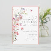 Invitation Déjeuner de mariage aux élégantes petites fleurs r (Debout devant)