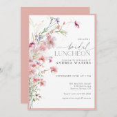 Invitation Déjeuner de mariage aux élégantes petites fleurs r (Devant / Derrière)