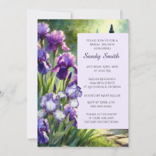 Invitation Déjeuner de mariage aux iris violets              