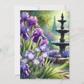 Invitation Déjeuner de mariage aux iris violets               (Dos)
