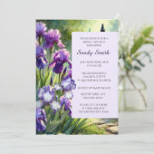 Invitation Déjeuner de mariage aux iris violets               (Debout devant)
