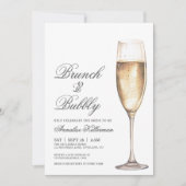 Invitation Déjeuner de mariage avec bulles (Devant)