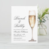 Invitation Déjeuner de mariage avec bulles (Debout devant)