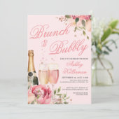 Invitation Déjeuner de mariage avec bulles (Debout devant)