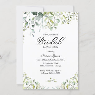 Invitation Déjeuner de mariage avec eucalyptus en aquarelle