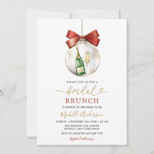 Invitation Déjeuner de mariage avec ornement de Noël élégant