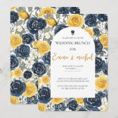 Invitation Déjeuner de mariage blanc (Devant / Derrière)