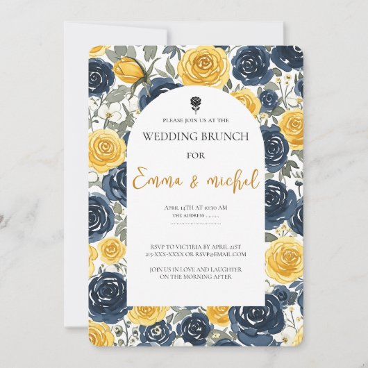 Invitation Déjeuner de mariage blanc (Devant)