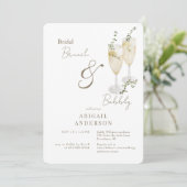 Invitation Déjeuner de mariage Blanc & Or et Shower de bulles (Debout devant)