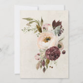 Invitation Déjeuner de mariage champêtre aux pivoines roses e (Dos)