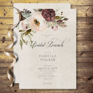 Invitation Déjeuner de mariage champêtre aux pivoines roses e
