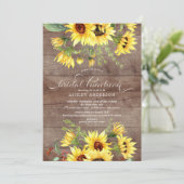Invitation Déjeuner de mariage champêtre ensoleillé aux tourn (Debout devant)