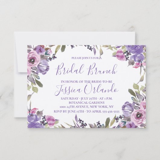 Invitation Déjeuner de mariage élégant avec écriture florale (Devant)
