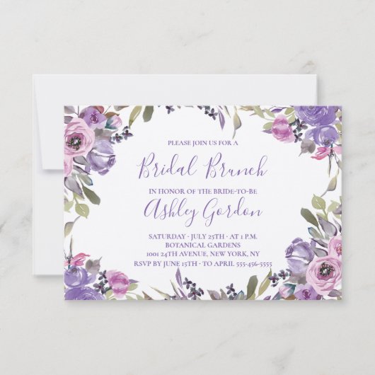 Invitation Déjeuner de mariage élégant avec écriture florale (Devant)