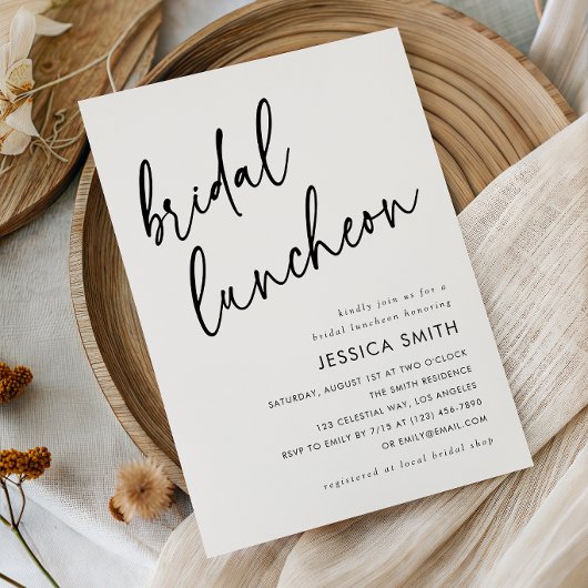 Invitation Déjeuner de mariage élégant avec écriture minimali