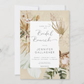 Invitation Déjeuner de mariage floral bohème tanisé (Devant)