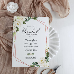 Invitation Déjeuner de mariage floral géométrique verdure