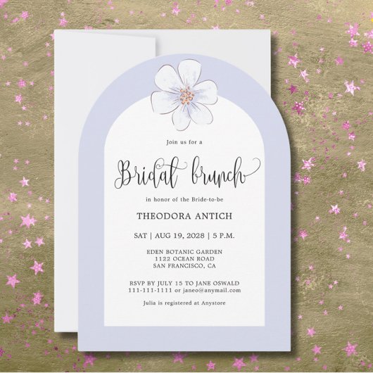 Invitation Déjeuner de mariage floral lilas romantique