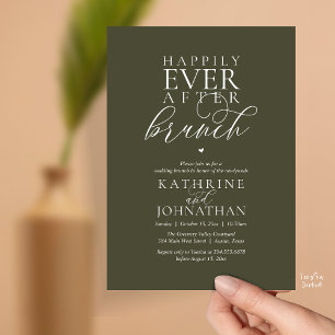 Invitation Déjeuner de Mariage Happily Ever After Élégant et 