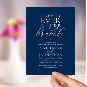 Invitation Déjeuner de Mariage Happily Ever After Élégant Mar