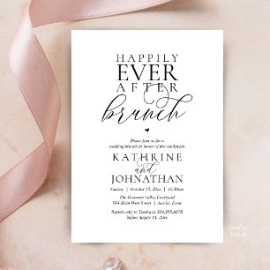 Invitation Déjeuner de Mariage Happily Ever After Élégant Mar
