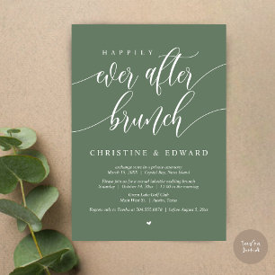 Invitation Déjeuner de mariage intime et heureux, Vert Sauge